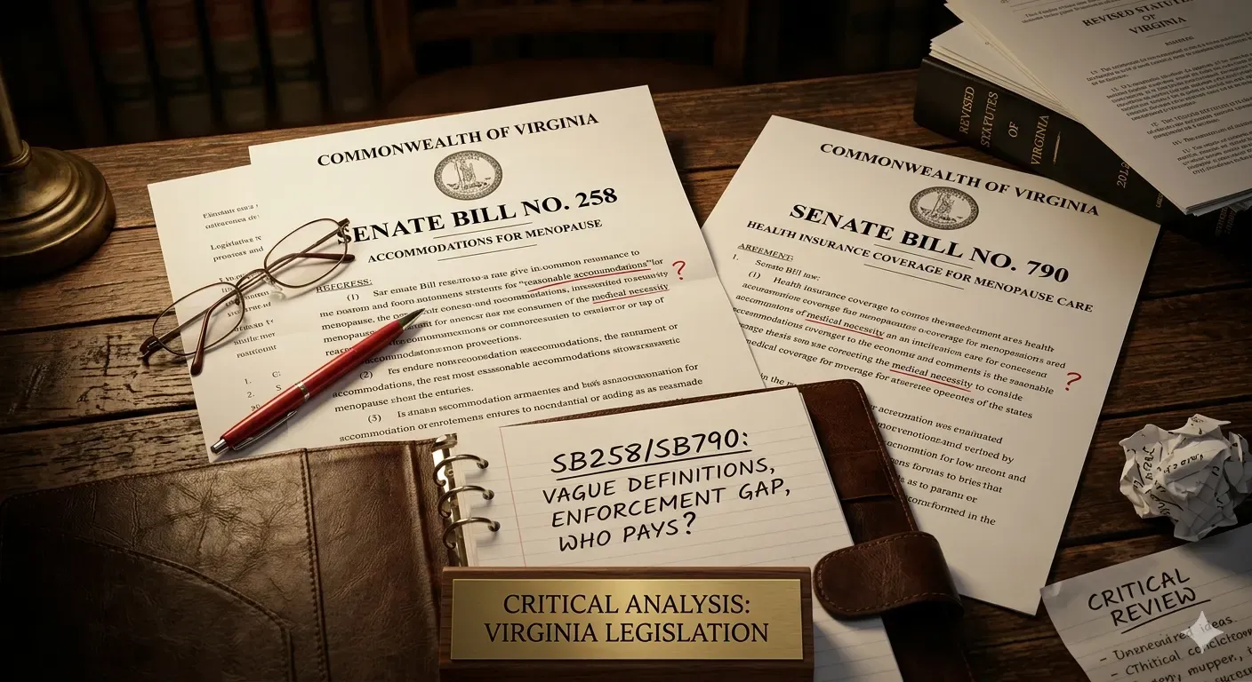 Virginia's legislature bills on a desk