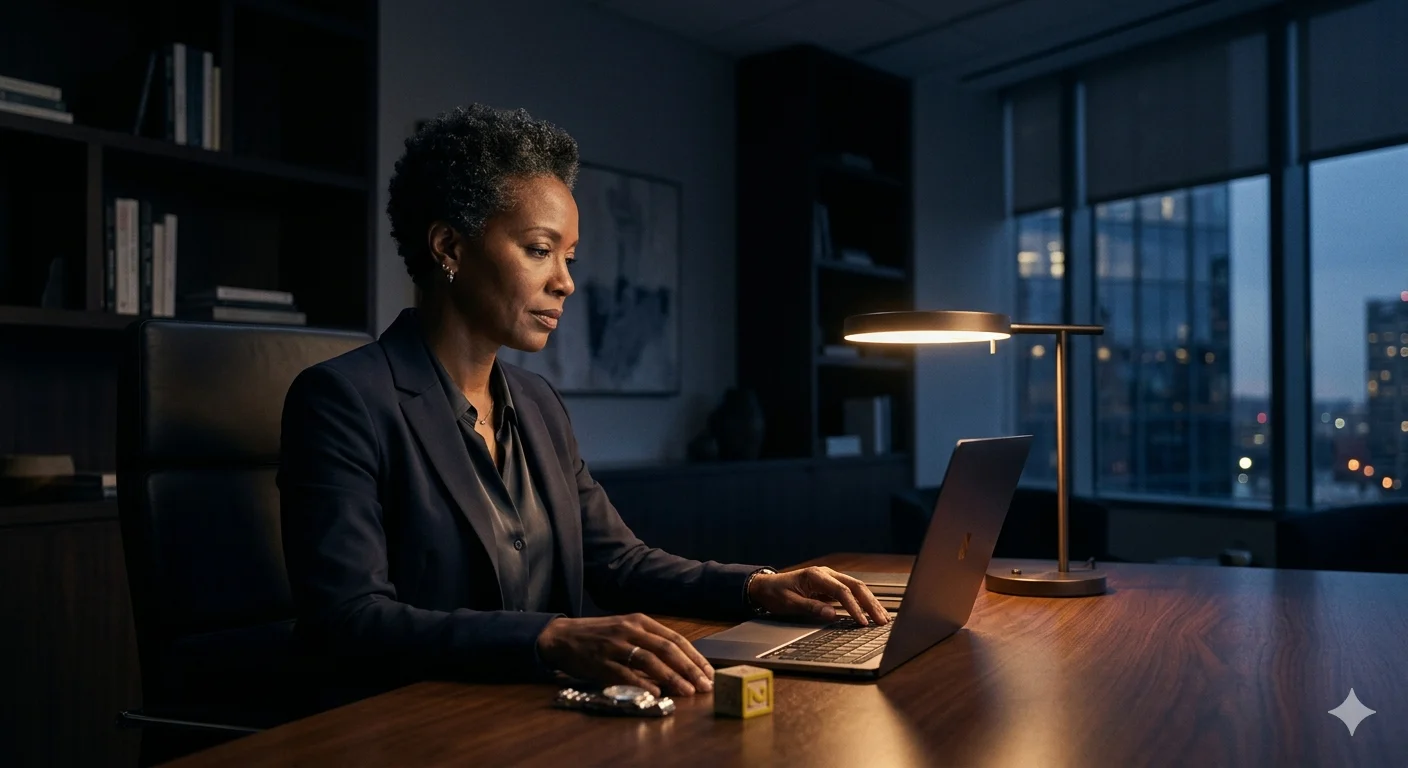 woman at her desk