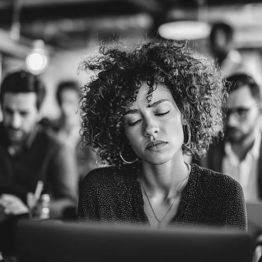 woman stress of reducing headcount 