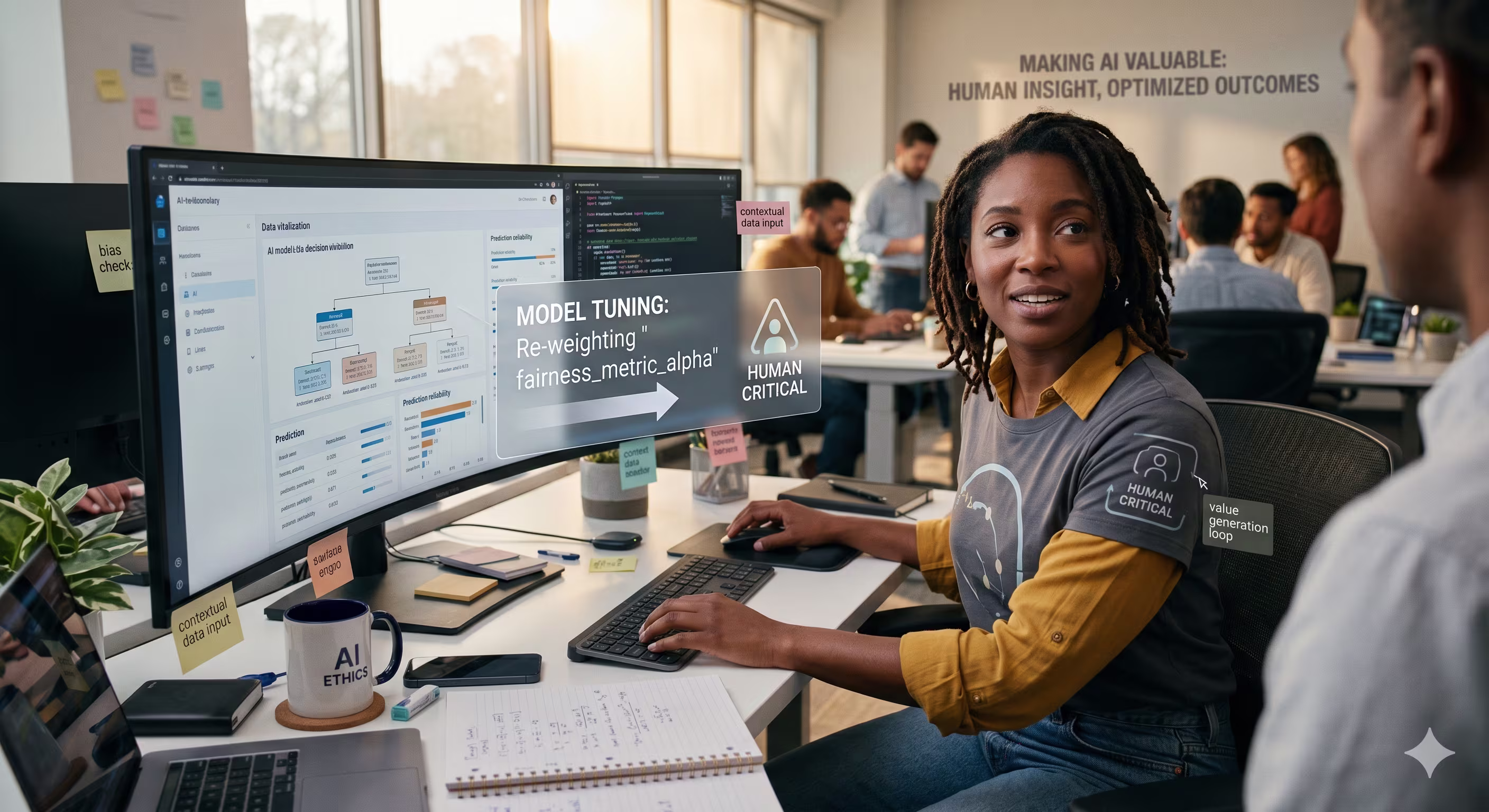 Senior leader balancing AI workload and human capacity