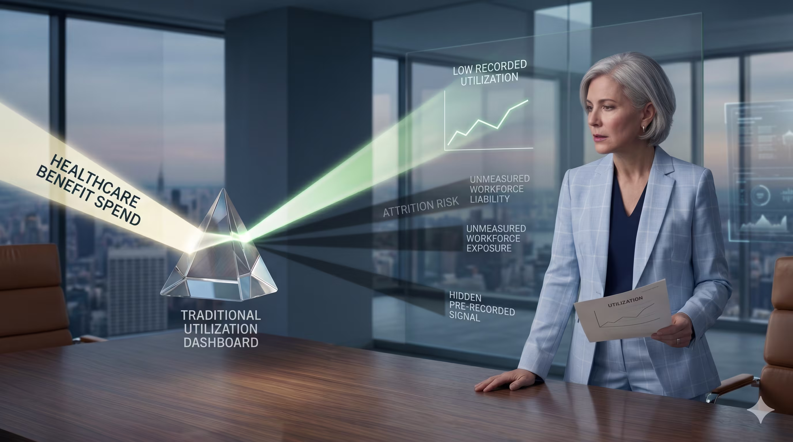 CFO analyzing visible benefit spend and hidden workforce risk