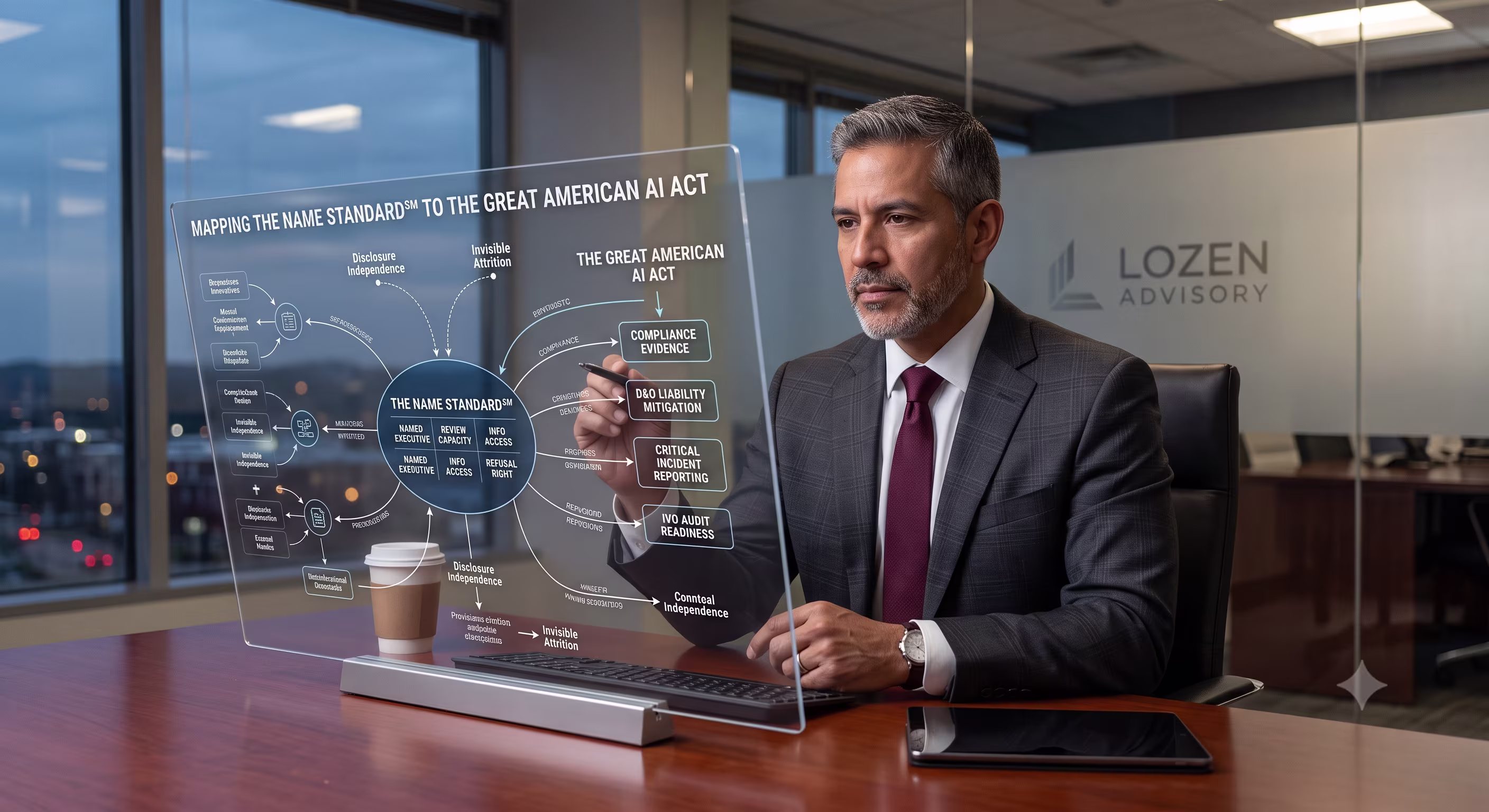 male executive mapping of how the Name Standard℠ applies to the Great American AI Act