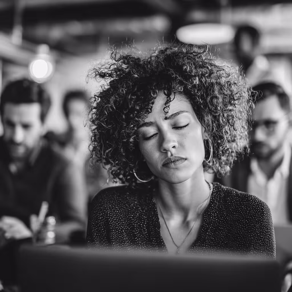woman stress of reducing headcount